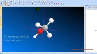 Chem3D tutorial 2 Rotating models around the X Y or Z axis [upl. by Ahsaenat]