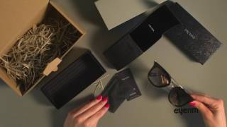 eyerim presents Unboxing of Prada CINEMA PR13QS 1AB0A7 sunglasses [upl. by Yllor]