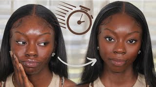 5 Minute Makeup  Minimal Makeup Routine For Dark Skin [upl. by Yelwah794]