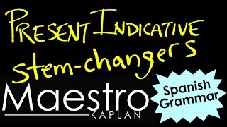 PRESENT INDICATIVE TENSE Stem Changing Verbs in Spanish [upl. by Enaelem]