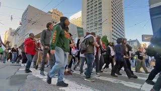 ProPalestinian protesters disrupt Christmas shopping in SF Union Square [upl. by Sum]