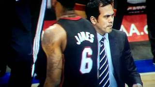 NBA Lebron James bumping coach Spoelstra after loosing to Mavericks  Amazing [upl. by Kowatch]