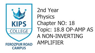 OPAMP as a Non Inverting Amplifier  2nd Year Physics  Chapter No 18 [upl. by Rodina402]