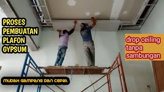 CARA MEMBUAT PLAFON GYPSUM DROP CEILING  TRAP DENGAN CARA CEPAT DAN MUDAH gypsumplafon plafonpvc [upl. by Zellner440]