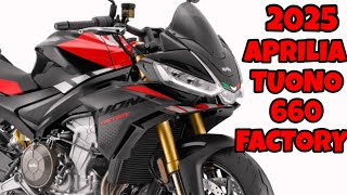 2025 Aprilia Tuono 660 Factory with Ohlins Suspension [upl. by Chelsie]