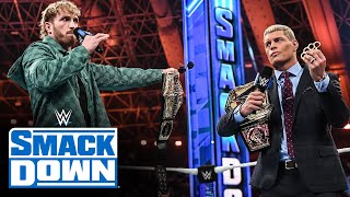 Cody Rhodes humiliates Logan Paul with brass knuckles search SmackDown highlights May 24 2024 [upl. by Sabsay956]