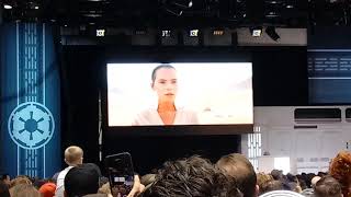 Star Wars Episode IX The Rise of Skywalker trailer reaction at Star Wars Celebration [upl. by Oremor]