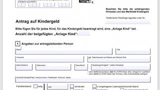 تعبئة طلب ال كيندر غيلد Kindergeld  Antrag auf Kindergeld [upl. by Cung]