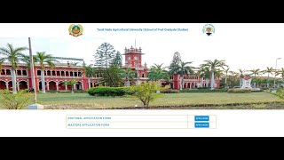 TNAU PG and PhD Admission Instructions 202425 [upl. by Anthiathia580]