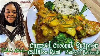 Curried Coconut Fish ☆ Callaloo Rice ☆ Poached Broccoli  Teikas Kitchen [upl. by Retnuh]