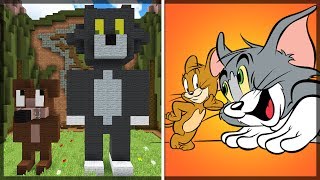 Minecraft TOM E JERRY GIGANTES NO MINECRAFT BUILD BATTLE [upl. by Siouxie]