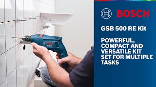 Bosch GSB 500 RE CordedElectric Professional Impact Drill  Bosch Accessories Tool Kit 500W [upl. by Dalis]