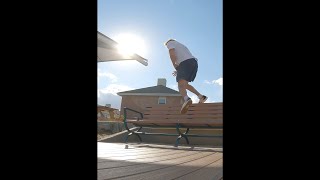 Extreme Footbag Stunt Over Bench [upl. by Ellivro111]