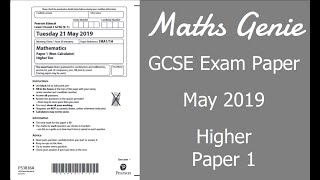 Edexcel GCSE Maths May 2019 1H Exam Paper Walkthrough [upl. by Secunda997]