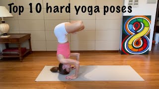 Top 10 hardest yoga poses with names 🧘‍♀️ 5 min Advanced yoga asanas with transitions [upl. by Atteugram]