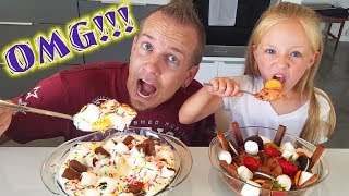 ULTIMATE Ice Cream Sundae Challenge With My Dad for His Birthday [upl. by Nettie]