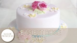 Einfache Rosen aus Zuckerpaste selber machen  Easiest Rose Cake [upl. by Bogusz]