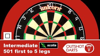 501 Darts Match outshotdarts vs intermediate Scolia bot first to 5 Legs 501 [upl. by Bunde]