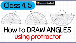 How to draw angles using a protractor Class 4 5 [upl. by Airretnahs]