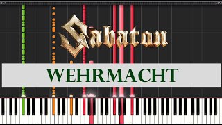 Sabaton  Wehrmacht Piano Sheet Tutorial Synthesia Band Score Guitar Bass Drum [upl. by Ahsiuqel]