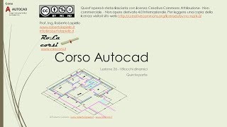 Corso Autocad  Lezione 26E  Blocchi dinamici  Quinta parte [upl. by Yemane]