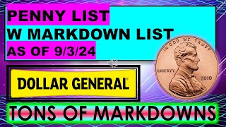 DOLLAR GENERAL PENNY LIST W MARKDOWNS 9324 [upl. by Giglio274]