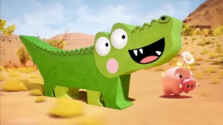 Fastest Running Race In The Desert  Silly Crocodile Animated Stories For Kids [upl. by Akiemahs]