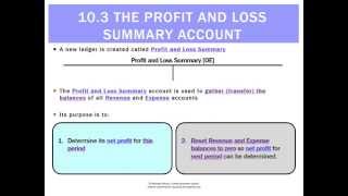 103 The Profit and Loss Summary account [upl. by Ellednek]