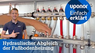 Uponor  Einfach erklärt Wie funktioniert ein hydraulischer Abgleich bei Fußbodenheizungen [upl. by Breeze]