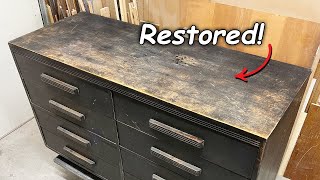 An Industrial Restoration of a VERY Worn Out Dresser [upl. by Tahmosh]