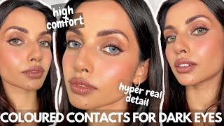 Best Natural Coloured Contacts for Dark Brown Eyes I Have EVER Tried  DESIO LENS [upl. by Obadiah826]