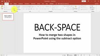 How to merge two shapes in PowerPoint using the subtract option [upl. by Werdna]