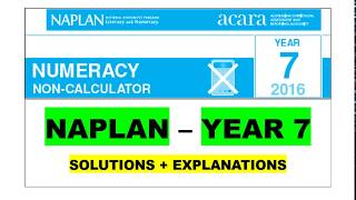 NAPLAN – YEAR 7 NUMERACY 2016 Q110 [upl. by Askwith210]