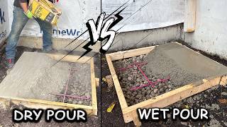 Pouring a DRY vs WET Concrete Slab  Cutting Them Open AFTER 90 days Home RENO Ep 6 [upl. by Nabla559]