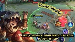 Epic Comeback From Popol and Kupa Playing Macro mobilelegends mlbb popolandkupa [upl. by Yendahc]