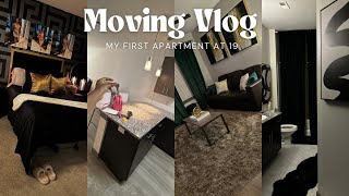 Moving into my first apartment at 19  FULLY FURNISHED  unpacking  decorating  more [upl. by Sikko]