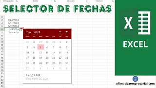 Cómo Insertar un 📅 CALENDARIO o SELECTOR DE FECHAS 📅 en Excel [upl. by Aisayt]