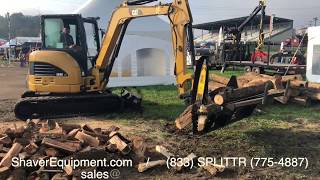 Halverson Wood Processor HWP120 on CAT Mini Excavator [upl. by Doowron104]