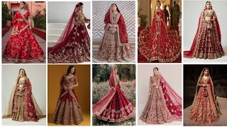 New Designer Bridal lehenga Choli Designs Collection Wedding bridal lehenga Maroon Bridal Lehenga [upl. by Yretsym]