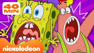 Bob Esponja  Toda Vez que Bob Esponja e Patrick Ficam Assustados 😰  40 Minutos  Português [upl. by Tammany]