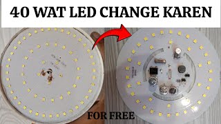 Change 40 watt LED bulb How to repair LED bulb at home experiment rtnelectric ledlight [upl. by Ez617]