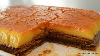 Tarta de flan con Galletas y Chocolate Receta fácil y rápida [upl. by Milas681]