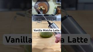 Vanilla Matcha Latte 🍵  Handheld Frother homemaker matchalover [upl. by Lellih]