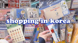 shopping in korea vlog 🇰🇷 daiso stationery haul 📚 back to school snoopy collection 다이소 신상 [upl. by Naffets]