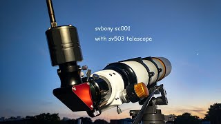 Svbony Telescope Use Sv503 102ED Telescope with Sc001 WiFi Spotting Scope Camera to See the Moon [upl. by Kokaras]