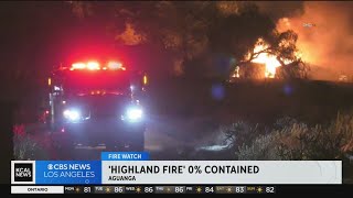 More evacuations ordered as Highland Fire continues to rage in Riverside County [upl. by Anuahsar592]