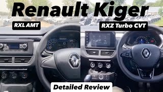 New 2024 Renault Kiger RXL AMT vs RXZ Turbo CVT 🚘 Review [upl. by Enuahs]