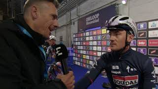 Yves Lampaert  Interview at the start  Omloop Het Nieuwsblad 2024 [upl. by Naneek]