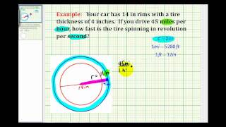 Example Determine the Number of Revolutions Per Second of a Car Tire [upl. by Raffaj526]