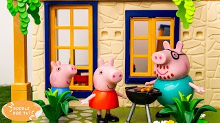 🔴 PEPPA PIG ganha nova CASA de brinquedo  Aprendizagem Com Brinquedos [upl. by Woll]